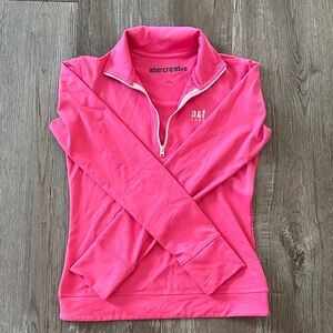 Abercrombie Kids Bright Pink Quarter-Zip Sweatshirt
